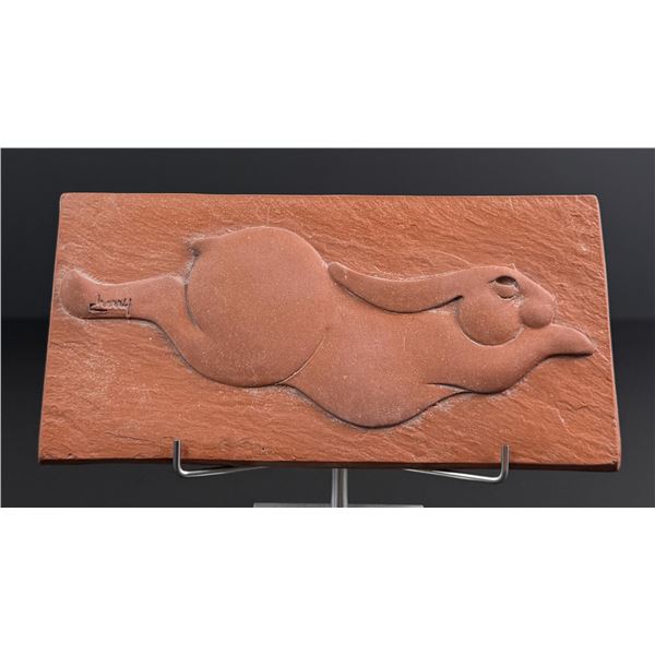 Tim Cherry Running Rabbit Terracotta Tile