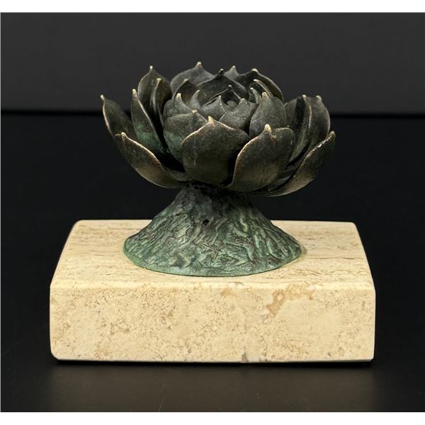Signed Bronze Lotus