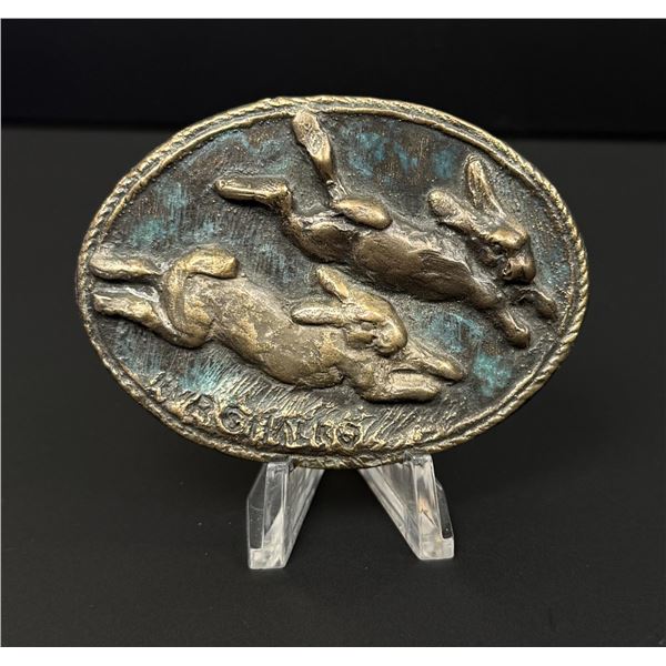 Joe Halko Prix De West Bronze Belt Buckle
