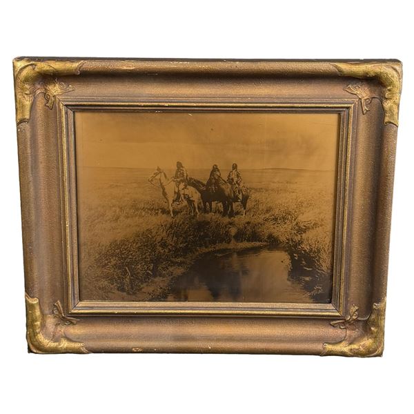 Original Edward Curtis The Three Chiefs Orotone