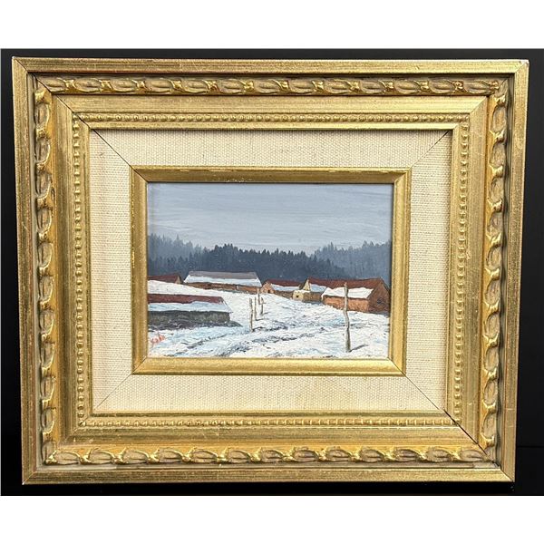 Betty Sabo New Mexico Pueblo Winter Oil Painting