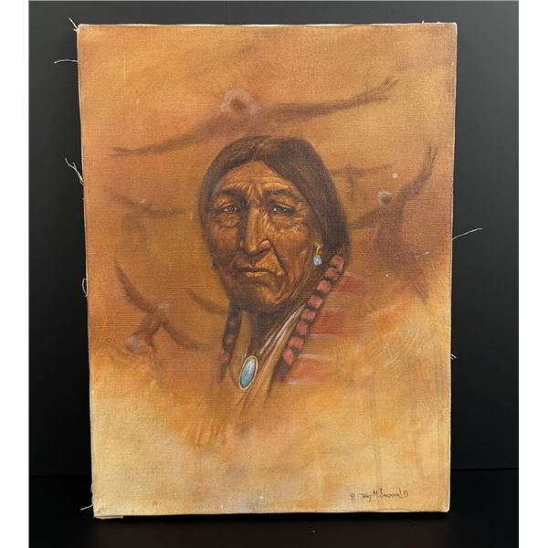 Tony Sandoval Man with Eagle Dancers Painting