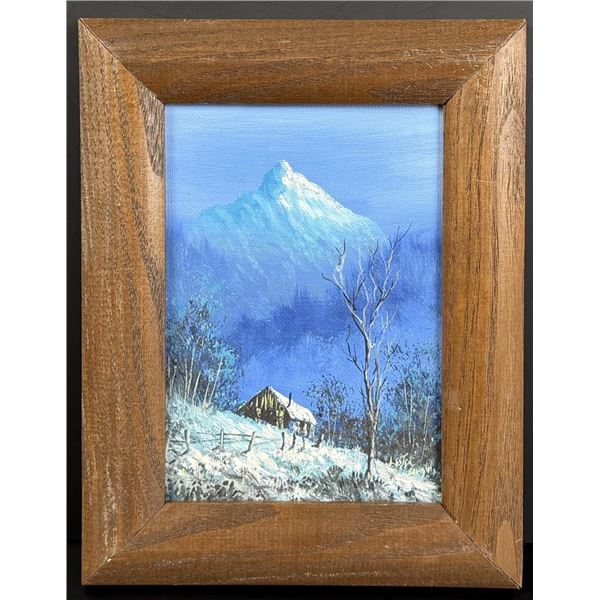 Lester Hughes Snowy Hillside Painting