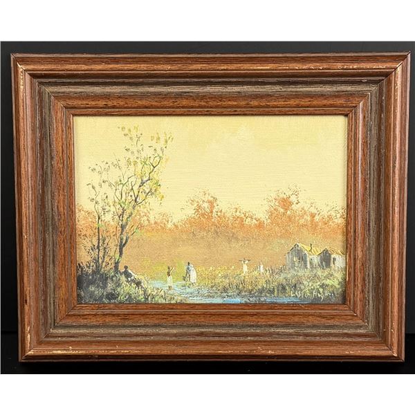 Lester Hughes Farmhouse Oil Painting