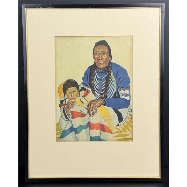 Winold Reiss Turtle and Son Glacier Park Print