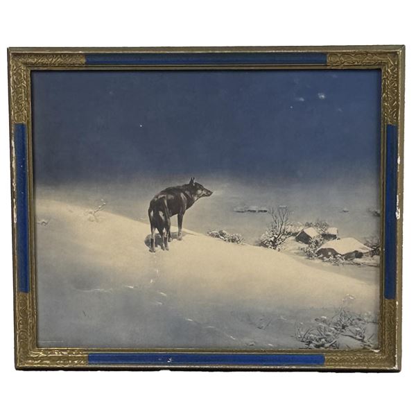 Antique Victor Kowalski Lone Wolf Print