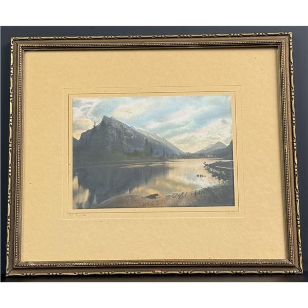 George Noble Mt. Rundle Hand Tinted Photo