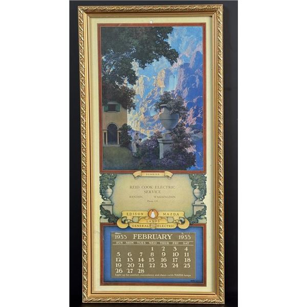 1933 Washington Calendar Maxfield Parrish Print