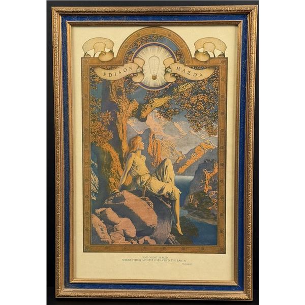 Edison Mazda Night is Fled Maxfield Parrish Print