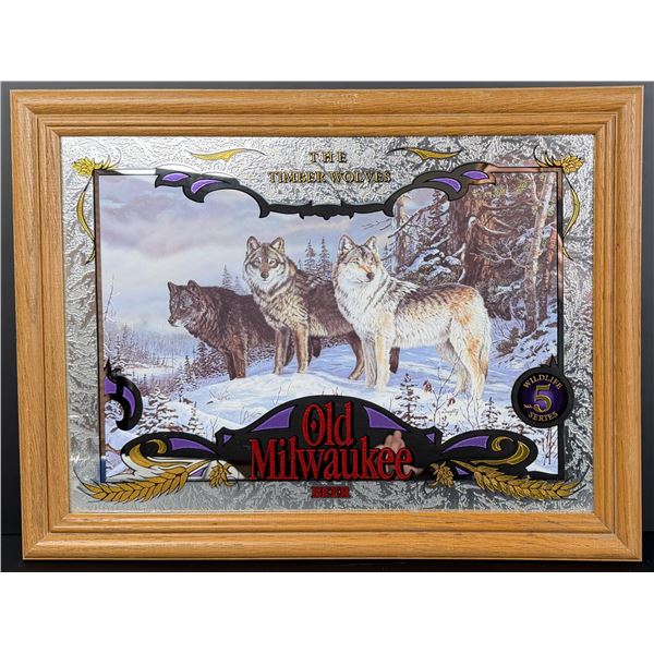 The Timber Wolves Old Milwaukee Beer Mirror