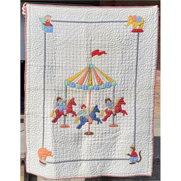 1930s Applique Merry Go Round Quilt