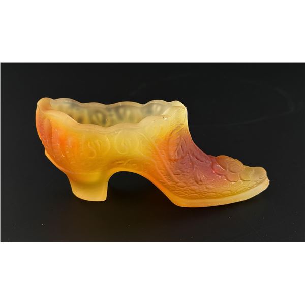 Kanawha Amber Frosted Glass Slipper