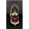 Image 1 : Victorian Cranberry Glass Pickle Castor