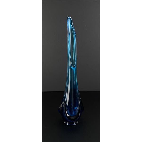Viking Glass Bluenique Blue Swung Vase