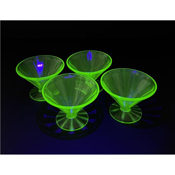 Federal Uranium Glass Sherbet Cups