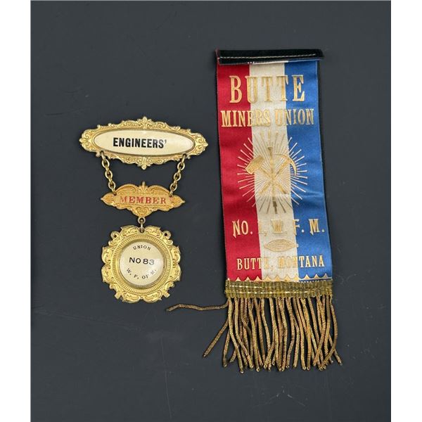 Butte Montana Miners Union Ribbon Medal