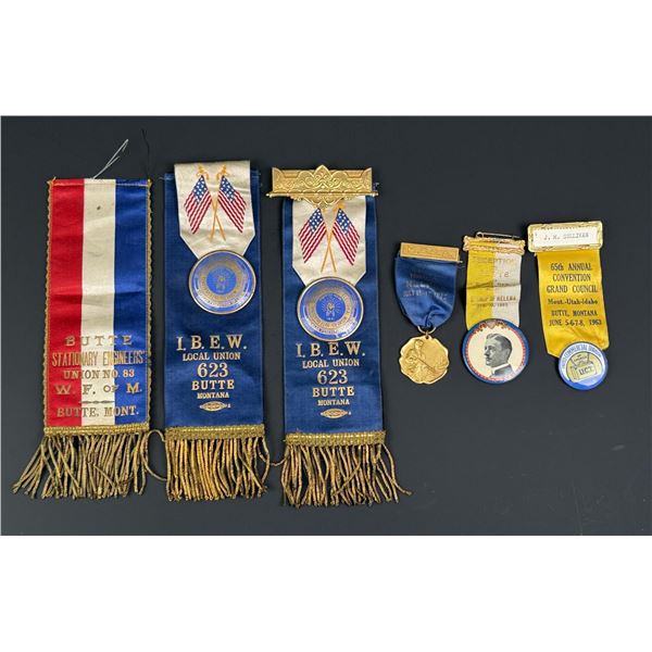 Butte Montana Miners Union Ribbons and Medals