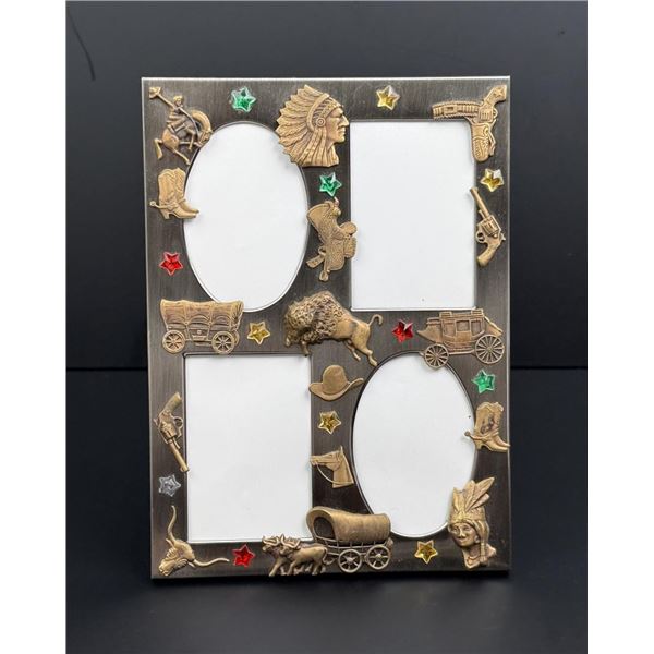 Western Pewter Cowboy Picture Frame