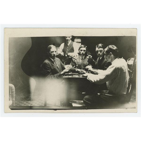 Cheating Gamblers with Firearms RPPC Postcard