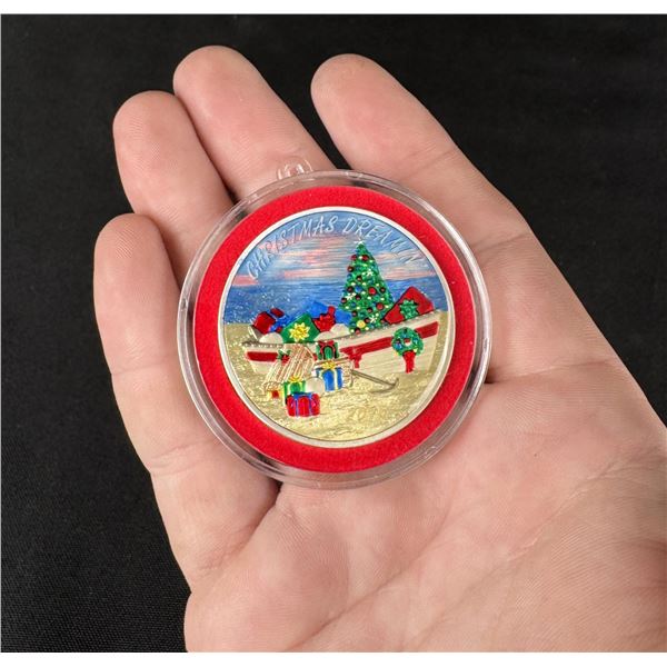 2015 Christmas Colorized Silver Troy Ounce Round