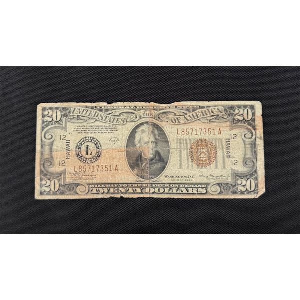 1934 A Hawaii $20 Orange Seal Note
