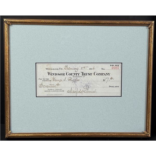 George Ruggles Maxfield Parrish Signed Check