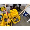 Image 3 : Qty 3 Yellow Mop Buckets w/ Wringers & Mops