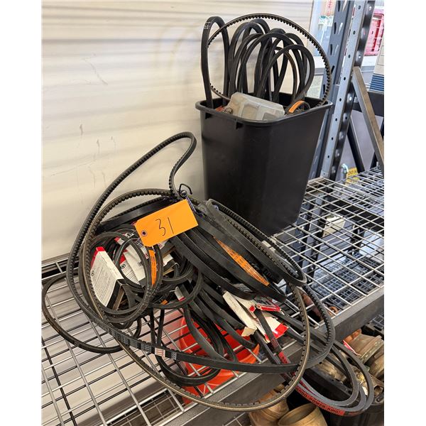 Multiple Industrial V-Belts & Drive Belts, Misc Sizes