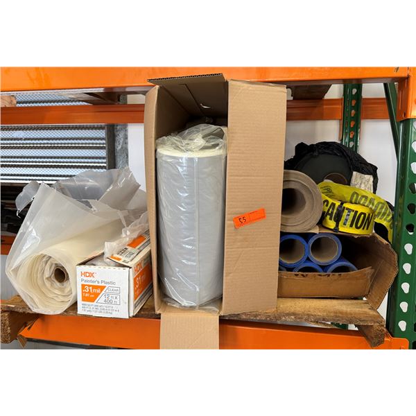Multiple Caution Tape, Painter's Plastic Rolls, Flex-Flash, etc