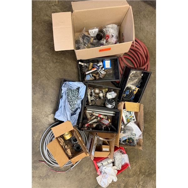 Multiple Hoses, Pipe Fittings, Nibco Ball Valves, Nipples, Clamps, Hardware, etc