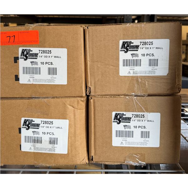 Qty 8 Boxes KLO-SHURE 728025 - 1/4" OD x 1" Wall Strut Mount Insulation Clamps