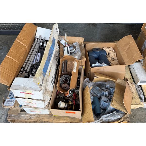 Multiple Boxes Zurn Pipe Fittings, Adapters, Flanges, Caps, Moen & Kohler Fixture Parts, Brackets, e
