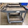 Image 1 : Qty 2 Black Utility Carts w/ Undershelves 38" x 17" x 33"H