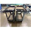 Image 3 : Qty 2 Black Utility Carts w/ Undershelves 38" x 17" x 33"H