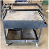 Image 1 : Qty 2 Black Utility Carts w/ Undershelves, Misc Sizes