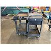 Image 2 : Qty 2 Black Utility Carts w/ Undershelves, Misc Sizes