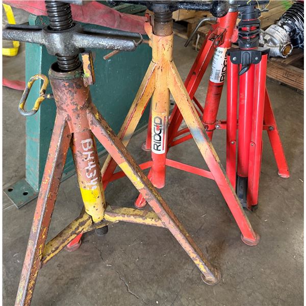 Qty 3 Ridgid V-Head Pipe Stands