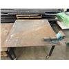 Image 4 : Metal Table on Wheels w/ Attached Bench Vise 48" x 48" x 29"H