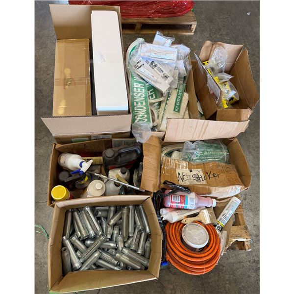 Contents of Pallet:  Sprinkler Nipple Attachments, Pipe Marker Stickers, Hardware, etc Misc Sizes