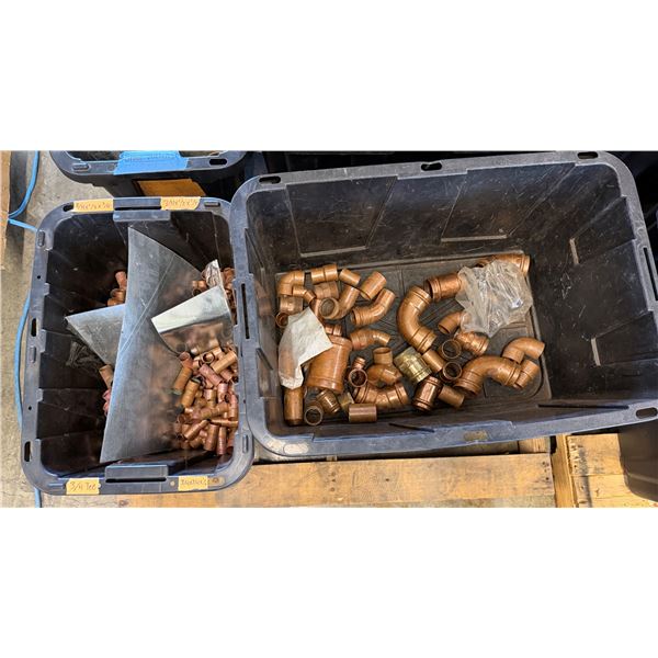 Qty 2 Bins Misc Pipe Fittings, Couplings, Reducers, etc Misc Sizes