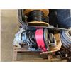 Image 7 : Contents of Pallet:  Toolbox w/ Tools, Hoses & Cable, Casters, Hardware, etc