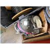 Image 8 : Contents of Pallet:  Toolbox w/ Tools, Hoses & Cable, Casters, Hardware, etc