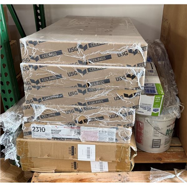 Multiple Boxes Radar Basic Acoustical Panels, Window Insulation Kits, USG Easy Sand Joint Compound, 