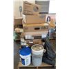 Image 1 : Contents of Pallet: Panasonic Ventilating Fan, Schier FCR1 & GB2 Grease Interceptors, etc
