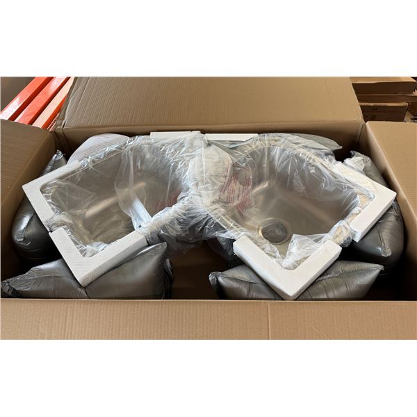Houzer LCR-3221 Legend Double Bowl Corner Kitchen Sink