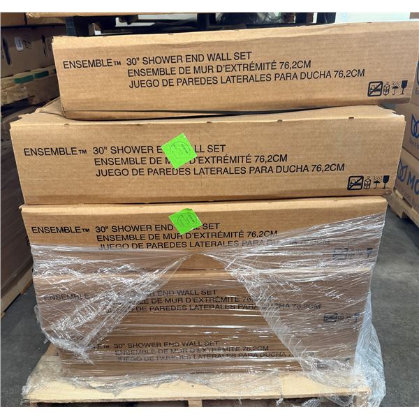 Qty 5 Boxes Ensemble 30" Shower End Wall Sets