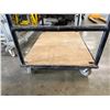 Image 3 : Black Framed Utility Cart w/ Plywood Base 48" x 30" x 56"H