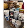 Image 13 : Multiple Pails Sure Seal, Dura-Brite Roof Coating, Paint, Cat Litter, Gas Can, etc
