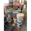 Image 3 : Multiple Pails Sure Seal, Dura-Brite Roof Coating, Paint, Cat Litter, Gas Can, etc