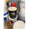 Image 8 : Multiple Pails Sure Seal, Dura-Brite Roof Coating, Paint, Cat Litter, Gas Can, etc